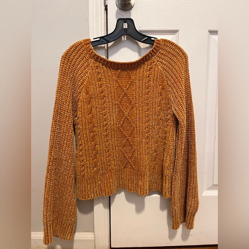 Derek Heart Mustard Cable Knit Sweater
